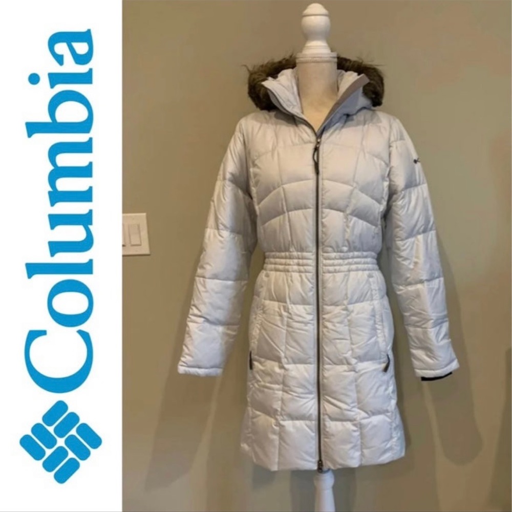 Columbia Removable Hood Puffer Down Coat with Fur S